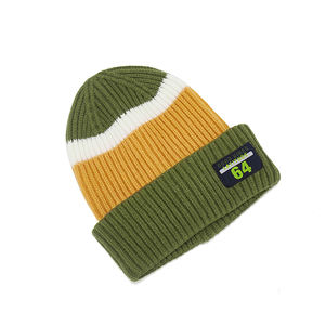Gorro de punto de invierno verde y amarillo personalizado de alta calidad, diseño de moda para mujeres y hombres, para viajes al por mayor - Product Image 3