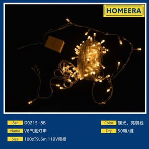 100 all'ingrosso ha condotto le luci bianche calde della stringa con il cavo trasparente 95m 110V per la Hotel-IP65 del giardino del paesaggio ha valutato il corpo del rame del PVC - Product Image 1