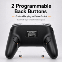 Manette de jeu sans fil S13 Dual Hall 2,4 GHz/BT avec boutons arrière, compatible Android et PC, réveil à une touche, double vibration, garantie 1 an