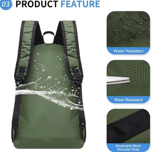 Mochila Plegable Impermeable Personalizada con Logotipo, MOQ Bajo, Ultraligera, para Deportes al Aire Libre, Viajes - Product Image 3