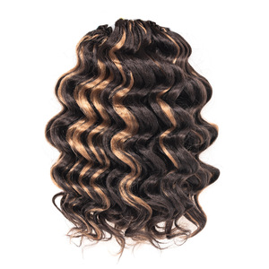 Pelo rizado sintético corto con ondas oceánicas, trenzas de ganchillo de belleza realista a granel, giro profundo para mujeres negras, ondas de agua con rizos de playa - Product Image 3