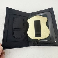 Lencana Bahu Seragam Satpam Kustom Dengan Dompet Kulit, Panduan Logam, Insigne Keamanan, Lencana Besar