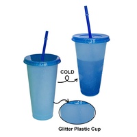 Gobelets Magiques Personnalisés 24oz avec Pailles et Paillettes, Surface Changeante de Couleur pour Camping et Fêtes de Mariage – Vente en Gros