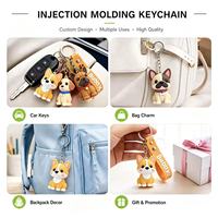 Porte-clés réfléchissant en PVC style chinois, mignon, pour couple, pendentif 3D, breloque de sac, porte-clés de voiture, non toxique, léger, personnalisable