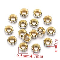 Colonne en zircon en acier inoxydable avec placage PVD or de luxe, entretoise pour bague en zircon, composants et apprêts pour la fabrication de colliers et bracelets DIY