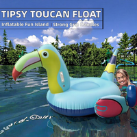 Bouée gonflable toucan à chevaucher en PVC, capacité 100-500 kg, épaisseur 0,25 mm, idéale pour les fêtes au bord de la piscine et les vacances à la plage