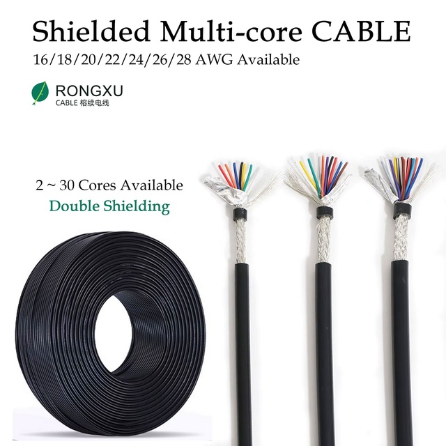 UL AWM 2464 Double Shielded Signal Wire 2 4 6 8 10 15 20 Cores Multi Conductor Tinned Copper Industrial Robot Control Cable