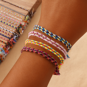 Go2boho Đầy Màu Sắc Bện Tình Bạn Vòng Đeo Tay Set Handmade Có Thể Điều Chỉnh Sợi Chuỗi Vòng Đeo Tay Cho Phụ Nữ Cô Gái - Product Image 3