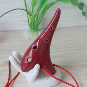 Ocarina en céramique à 6 trous, faite à la main, finition brillante, jouet musical pour les amateurs de musique, instrument folklorique chinois - Product Image 5