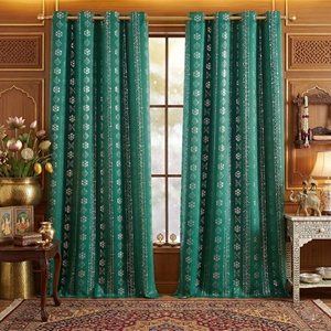 <span class=keywords><strong>Cortinas</strong></span> Opacas con Estampado Dorado y Plateado para Navidad, <span class=keywords><strong>Cortinas</strong></span> para Hoteles y Salones de Banquetes, Diseño Personalizado, Forro Térmico, Fabricante de Grado Profesional - Product Image 1