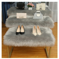 Tapis de présentation en peluche, tapis de sol antidérapant, tapis moelleux en fausse fourrure de mouton rose pour salon