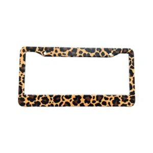 Factory Direct Custom personalized animal leopard Plate frame Car trim 2 holes Standard US vehicle size 12 x 6 inches