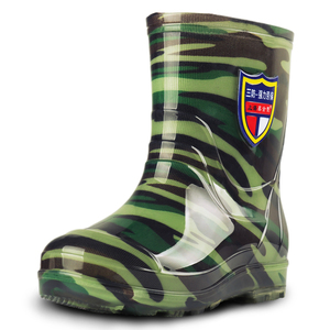 2022 Green Camo Men's <strong>Short</strong> Ankle Pvc Rain Boots <strong>Wellington</strong> Anti slip Wear Working Men's Rain Boots Wholesale - Product Image 3