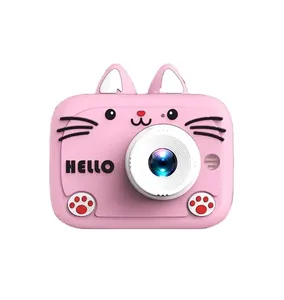 批发猫2.0英寸数码视频摄影女孩硅胶自拍幼儿儿童相机礼品迷你儿童相机玩具