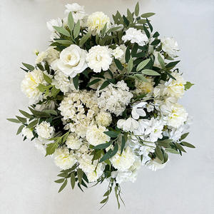 Arreglo Floral Clásico de Seda Blanca, Ramo Mixto Hecho a Mano, Centro de Mesa para Decoraciones de Boda - Product Image 6