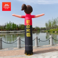 Figurine gonflable publicitaire extérieure style dessin animé, Danseur d'air lumineux LED personnalisé, représentant un médecin, accueillant les nouveaux clients