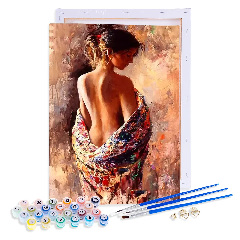 Custom 30x40cm nude girl's back design diy oil painting by numbers for adults