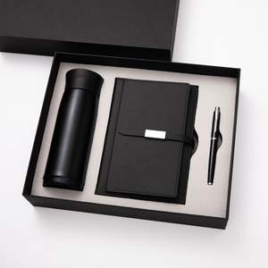 Juego de Regalo Empresarial Tres en Uno en Promoción con Botella de Vacío, Bolígrafo y Cuaderno de Cuero PU para Eventos Corporativos - Product Image 3