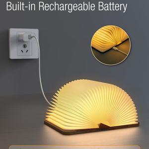 Productos Populares para Comercio 2025, Lámpara de Libro Plegable de Papel con Luz Nocturna LED USB Recargable de Madera, Regalos Corporativos - Product Image 5