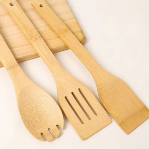 Ensemble d'ustensiles de cuisine durables en bois écologique, 7 pièces, gadgets de cuisine en bois de bambou avec support - Product Image 3