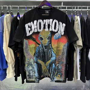 เสื้อยืดคอตตอน 100% คุณภาพสูง ขายดี ลายกราฟิกสตรีทแวร์ สไตล์โอเวอร์ไซส์ สำหรับผู้ชาย รุ่น Mixed Emotions - Product Image 6