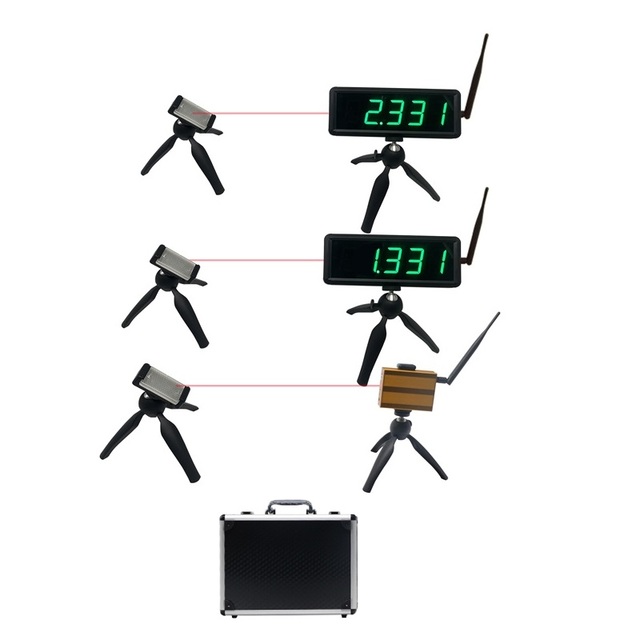 Professional LED Race Timing Clock Running Speed Test Stopwatch Countdown/up Digital Wireless Laser Timer with Portable Suitcase