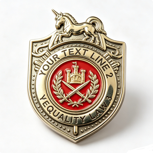 Émail dur 2D personnalisé en forme d'épée de licorne, pour croix, épée, château plaqué or, texte gravé sur métal - Product Image 1