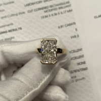 Bague de fiançailles et de mariage de luxe en diamant cultivé en laboratoire certifié IGI VVS VS, sur mesure, or jaune/blanc/rose 10K/14K/18K, taille Radiant