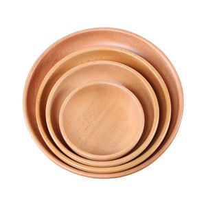 Vassoio Rotondo in Legno di Faggio e Bambù per Alimenti, Piatto Multiuso per Dessert e Frutta - Product Image 6