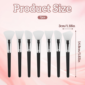 แปรงซิลิโคนสำหรับพอกหน้า แบรนด์ส่วนตัว แปรงซิลิโคนสองหัวสำหรับทาพอกหน้า สีดำ - Product Image 2