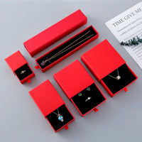 Boîte de tiroir de ruban d'emballage de boîte de collier de bijoux de carton avec la mousse noire pour la boîte de boucle d'oreille de collier d'anneau d'emballage de bijoux