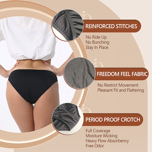 Culotte périodique 4 couches, taille basse, sans PFAS, étanche, <span class=keywords><strong>slip</strong></span> <span class=keywords><strong>de</strong></span> <span class=keywords><strong>bain</strong></span>, maillot <span class=keywords><strong>de</strong></span> <span class=keywords><strong>bain</strong></span>, culotte menstruelle, sous-vêtements - Product Image 3