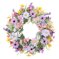 Couronne de Pâques imperméable QY pour la maison, mariage, mur, porte, décoration suspendue, couronne de fleurs artificielles en marguerites