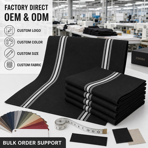 Serbet Bistro Hitam Bergaris Terbalik Buatan Tangan Dapat Digunakan Kembali 18x22 Inci 240GSM MJS Benang Poliester Spun Berwarna Untuk Restoran Hotel Komersial - Product Image 6