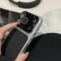 Coque de téléphone antichoc avec grande fenêtre pour iPhone 17 Pro Max 17 16 15 14 13, finition mate avec film de protection d'objectif
