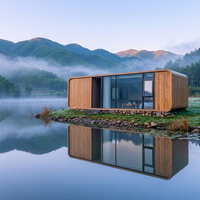 Hôtels et villas modulaires mobiles, résistantes, écologiques et contemporaines en conteneurs d'acier, type capsule spatiale