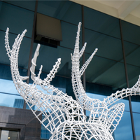 OEM & ODM Haute Qualité Moderne Extérieur Intérieur Abstrait Mouton Gazelle Antilope Animal Acier Inoxydable Sculpture Etat