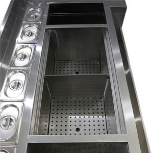 محطة بار كوكتيل من الفولاذ المقاوم للصدأ بتصميم عصري ووظائف كاملة مع ثلاجة على الطراز الأوروبي - Product Image 5