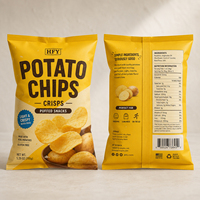 Sachet alimentaire imprimé sur mesure, sachet à scellage arrière, pochette d'emballage plastique laminé mat pour chips, boulettes de fromage, maïs soufflé