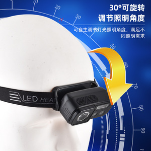 Linterna frontal LED ajustable con batería recargable de 2000 mAh para uso en patrullaje al aire libre - Product Image 4