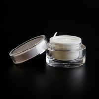 Pot à crème à deux compartiments fabriqué en usine, pots d'emballage pour crème cosmétique, pot cosmétique en plastique avec couvercle