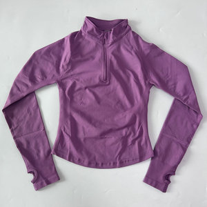 Sudadera con capucha de yoga de manga larga para mujer con media cremallera, abrigo deportivo sin costuras con característica transpirable, tops de ropa deportiva para fitness - Product Image 6