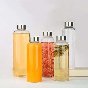 Nhà Cung cấp nhà máy rỗng 300ml 420ml 500ml Borosilicate uống chai thủy tinh nước có nắp đậy thể thao cắm trại chai nước - Product Image 2