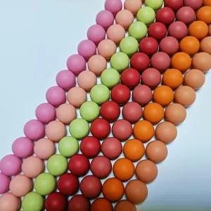 99 colori In Stock massaggiagengive In Silicone masticare perline tonde sfuse per artigianato fai-da-te