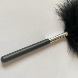 Private Label Small Quantity Accepted Fingerprint Powder Use Black or White Color Marabou Feather <strong>Dusting</strong> <strong>Brush</strong> - Product Image 3