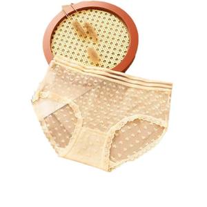 Ropa Interior Femenina Transpirable Directo de Fábrica, Sexy, Translúcida, con Nudos de Jacquard, Encaje Hueco, Algodón/Nailon, Cintura Media, Estilo Bikini - Product Image 5