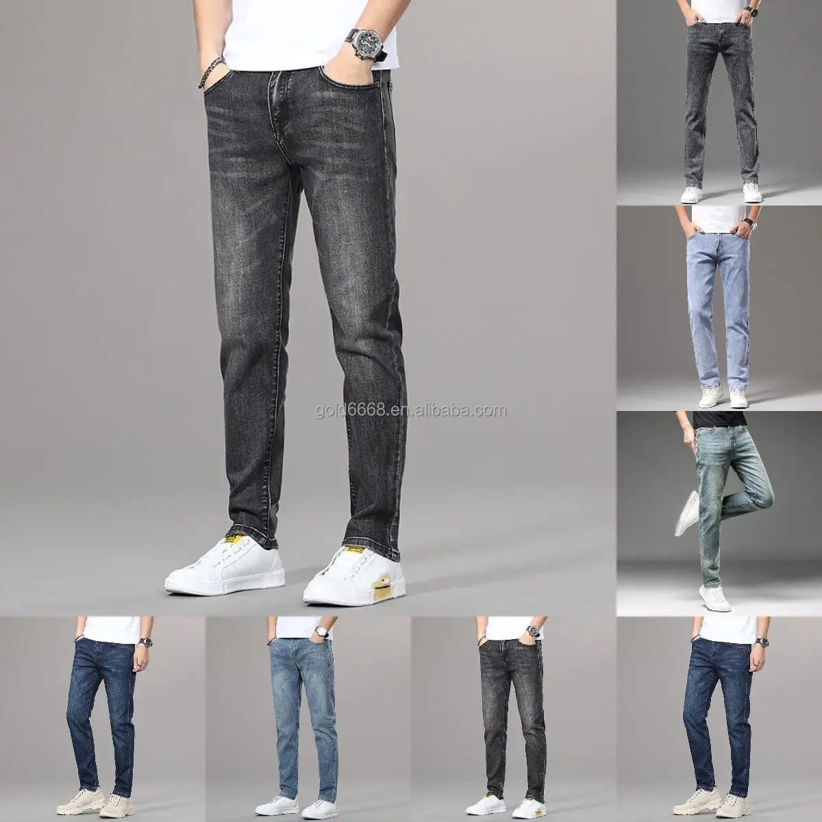 2024 Custom Italian style men's vintage denim ripped men's flared jeans New fashion men's trousers