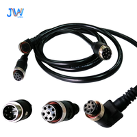 Conjunto de Cable Impermeable M16 de 8 Pines, Arnés de Cableado de Alta Corriente de 7-13A para Aplicaciones Industriales y Exteriores