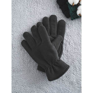 Guanti termici da esterno in tinta unita da polso guanti grigi - Product Image 1