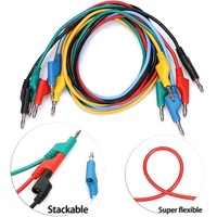 Kit de câbles de test pour multimètre, 5 pièces, 4mm, prise banane vers prise banane, longueur 100cm, matériau conducteur en cuivre